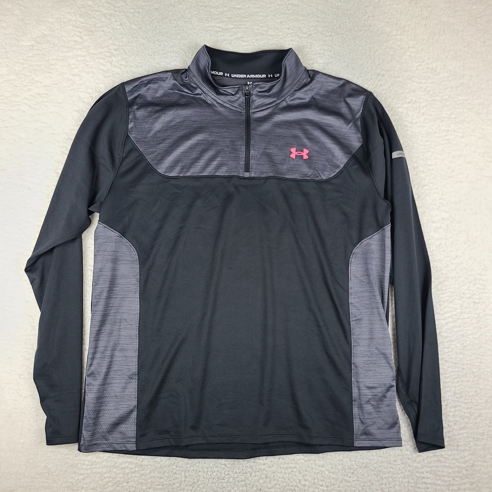 Under Armour Sweater Men 2XL XXL Black Gray Loose Performance Sweatshirt 6004963